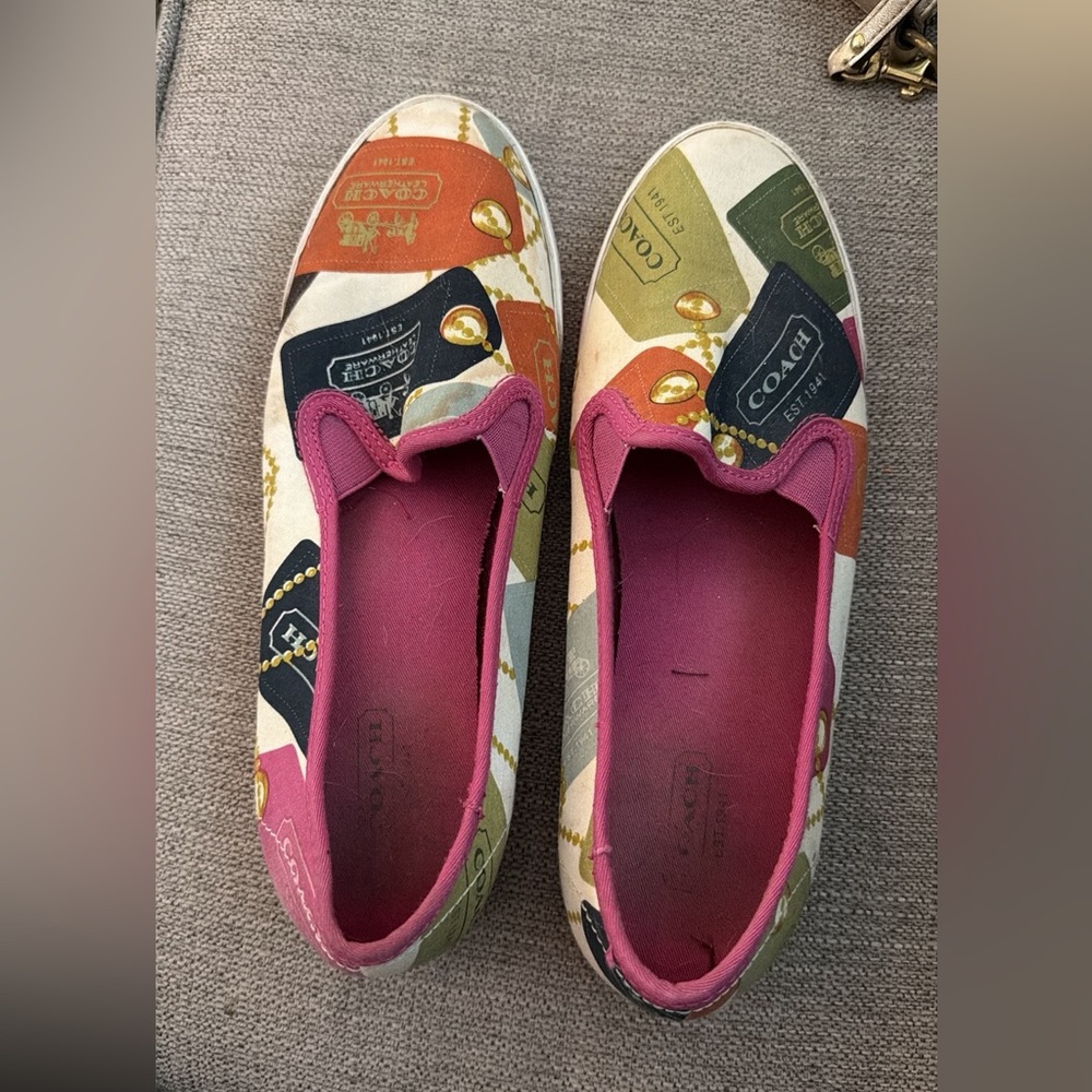 Coach Colorful Canvas Slip-On Shoes
